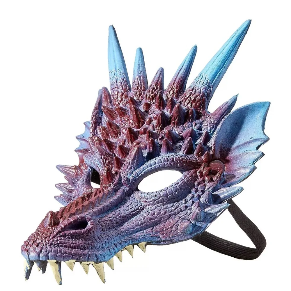 Hms Mythical Purple Dragon Mask Soft Adult Costume Accessory Size One Size